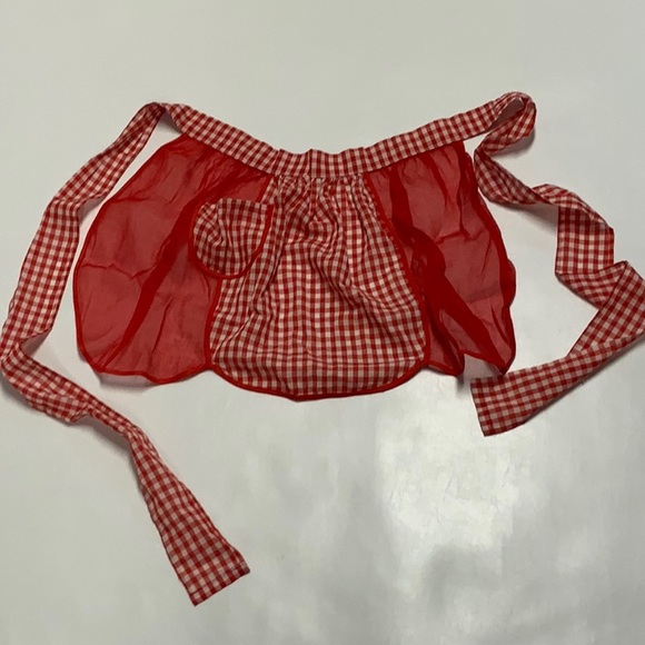 Vintage Gingham Half Apron - Picture 1 of 2